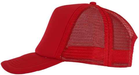 Gorra rejilla monocolor rojo lateral